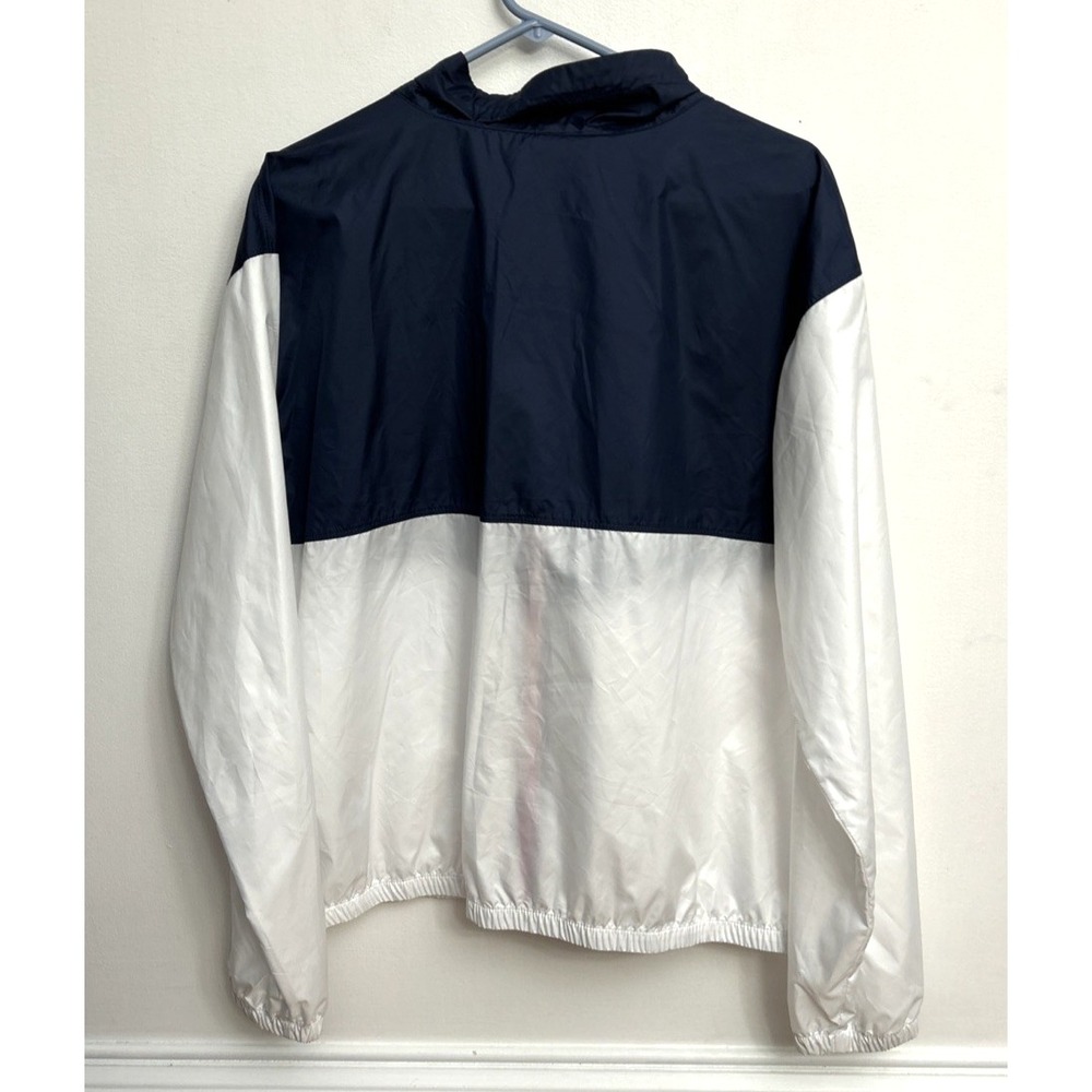 Columbia Windbreaker Jacket Women's XL Navy Blue White Colorblock Red Accents - Picture 3 of 4